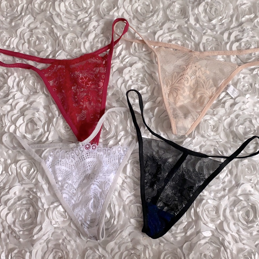 Bundle of 4 new lace g string panties